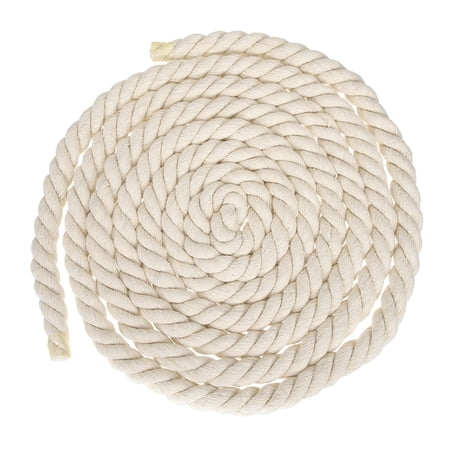 Uxcell 0.79" x 14.8 Feet Beige Cotton Rope 3 Strand for DIY Wall Hanging Knotting