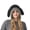 Black, variant on Versatile White Rabbits Hat with Ear Furry Caps Cartoon Ear Hat Thicken Lining Winter Plush Hat for Casual Wear