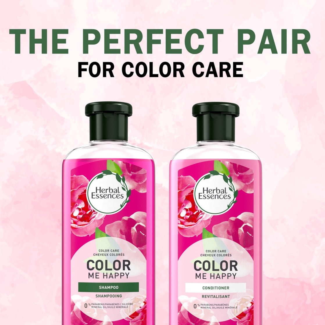 (4 pack) Herbal Essences Color Me Happy Shampoo and Conditioner Set for Color-Treated Hair, 11.7 oz