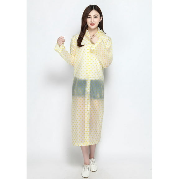 LOLIPPYY Yellow Rain Poncho for Adults with Hood, Lightweight and Windproof Raincoat for Outdoor Activities