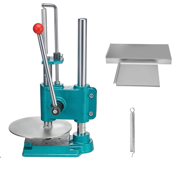 KFFKFF Hand-Operated Pizza Dough Flattener, 9.5"/24cm Domestic & Commercial Use, Stainless Steel, Adjustable Thickness, Pizza Dough & Pastry Press for Perfect Chapati and Pizza Base