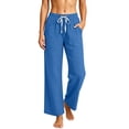 thumbnail image 2 of KIHOUT Womens Wide Leg Pants High Waisted Solid Color Casual Loose Fit Drawstring Elastic Waistband Trousers with Pockets Long Pants, 2 of 6