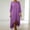 02 Purple, variant on YueHuiYing Women's Solid-Color Loose-Fit Casual Cotton-Linen Blend Asymmetrical Hem 3/4 Sleeve Round Neck Dress