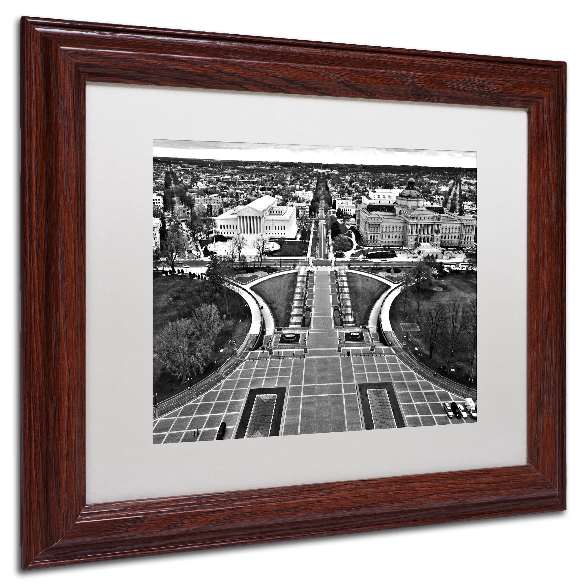 Trademark Fine Art "Washington, DC" Canvas Art by CATeyes, White Matte, Wood Frame