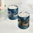 thumbnail image 2 of Yayeee 2 Pack Qtip Holder Bathroom Cotton Swab Canister with Lid Clear Dispenser Set, Night Floating Whale, 2 of 6