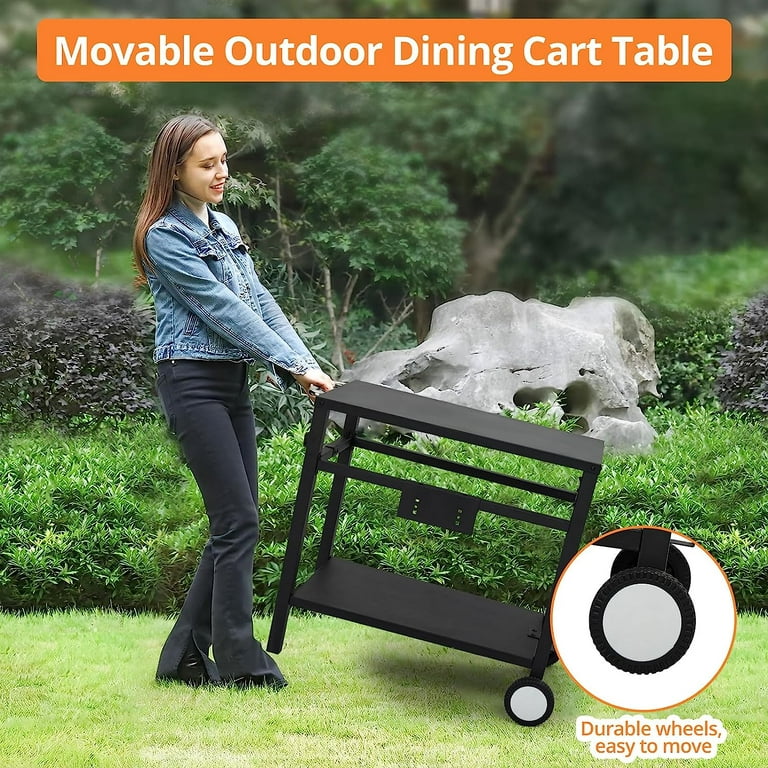 Portable Outdoor Grill Table, Folding Grill Cart Solid and Sturdy,  Blackstone Griddle Stand Large Space, Blackstone Table with Paper Towel  Holder