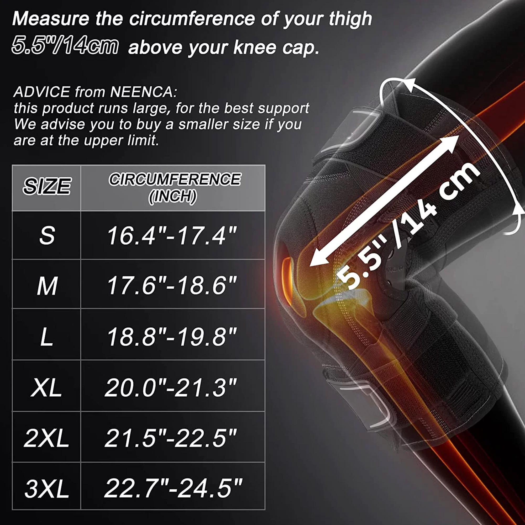 Daretodo Hinged Knee Brace for Men Women,Knee Brace for Men,Knee Brace for Women,for Post-Op Recovery and Injury Rehabilitation, Meniscus Tear, ACL, PCL(2XL)
