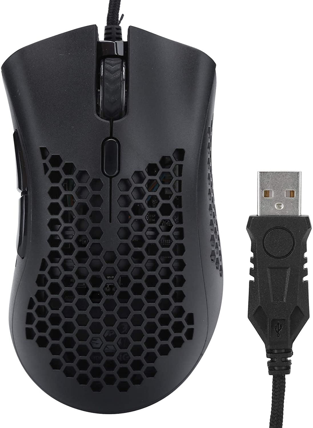 Dawht Wired Gaming Mouse, RGB Hollow Shell Ergonomic Mouse, 7 Button