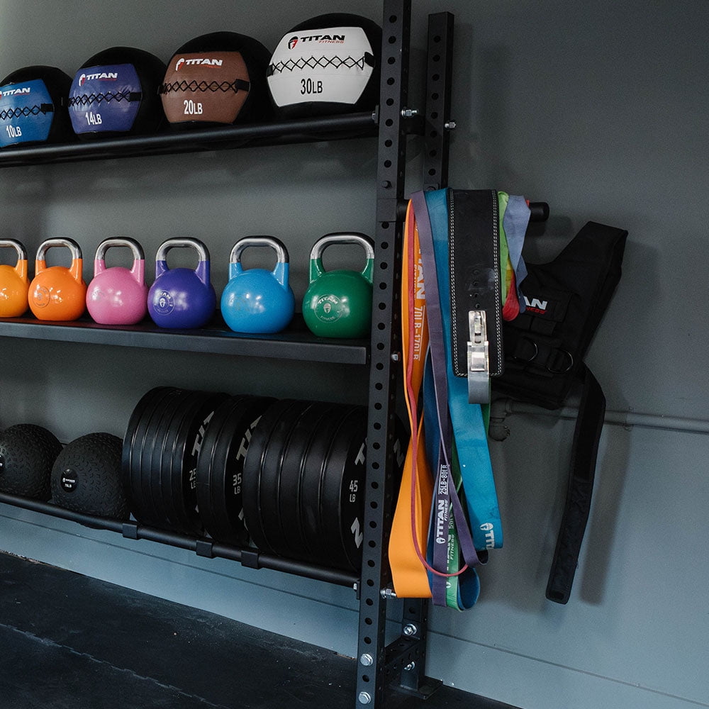 Titan Fitness Set of 2 Weight Plate Holders, Fit Elite Series Mass Storage Systems, Weight Storage with J-Hook Mounting System, 275 LB Capacity, 9" of Loadable Length Per Peg, Home Gym Storage