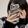thumbnail image 2 of Compatible iPhone 12 Pro Max Case, 3D Cute Luxurious Curl Water Ripple Shape, Soft TPU Shockproof Case for Boys and Girls (Silver), 2 of 13