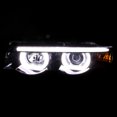 thumbnail image 5 of Spec-D Tuning Glossy Black Smoke Dual Halo LED Projector Headlights Compatible with 1995-2001 BMW E38 7-Series, Left + Right Pair Headlamps Assembly, 5 of 7