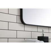 Soft corner metal rectangular mirror 22x40 inch in Black