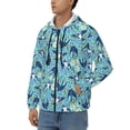 thumbnail image 3 of Wukai Flying Swallows Print Men's Zip-Up Hoodie,Fleece Full-Zip Hoodie for Men, Hooded Sweatshirt-X-Large, 3 of 5