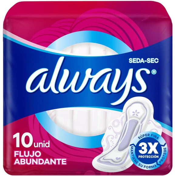 Toallas Femeninas de Día Always Seda-Sec, 10 pzas