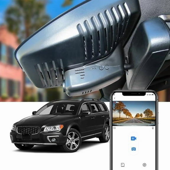 Fitcamx 4K Dash Cam Suitable for Volvo XC70 2012-2016 T5 Premier Platinum Drive-E, OEM Factory Look, Built-in WiFi & APP, Plug & Play, 64GB Card