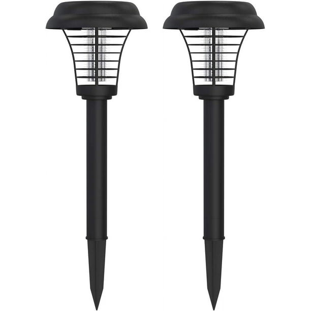 QUETO - Lámpara LED solar para exterminar mosquitos e insectos (2 unidades) para uso en interiores y exteriores