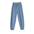 thumbnail image 2 of Baqcunre Women's Loose Long Drawstring Lace Up Elastic Waist Solid Color Sweatpants,Size S-XL,Womens Sweatpants,High Waisted Pants for Women,Women's Pants,Womens Clothes,Color Blue, 2 of 8