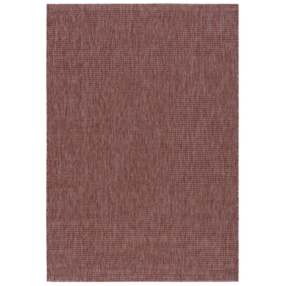 SAFAVIEH Courtyard Wayra Solid Indoor/Outdoor Area Rug, Red/Red, 4’ x 5’7”