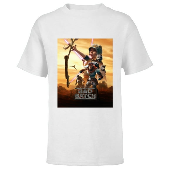 Star Wars The Bad Batch Mercenary Team Poster Art- Short Sleeve T-Shirt for Kids - Customized-White