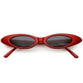 thumbnail image 1 of Ultra Thin Extreme Oval Sunglasses Neutral Colored Oval Lens 47mm (Red / Smoke), 1 of 4