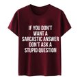 thumbnail image 1 of LUOGENLI T-shirts pour Si Vous Ne Voulez Pas une Réponse Sarcastique Ne Posez Pas de Question T-Shirt T-Shirt pour Femmes Haut Décontracté T-Shirt Graphique T-Shirt à Manches Courtes T-shirts pour Femmes T-shirts Graphiques Fête de la Saint-Patrick Vin TTG, 1 of 4