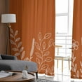thumbnail image 4 of Burnt Orange Fall Sheer Curtains 84 Inches Long 2 Panels Set, Window Sheer Curtains for Living Room/Bedroom, Thanksgiving Eucalyptus Leaves Abstract Light Filtering Rod Pocket Curtain 52'' x 84'' x 2, 4 of 7