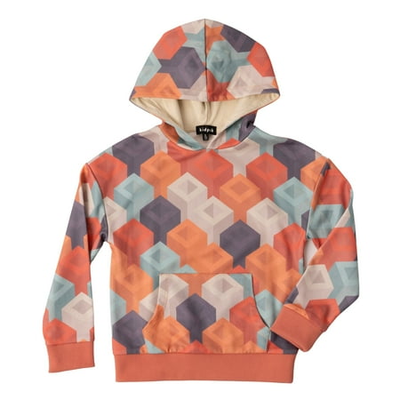 

KIDPIK Boys Long Sleeve Cubic Printed Hoodie Size: 2T - XXL (16)