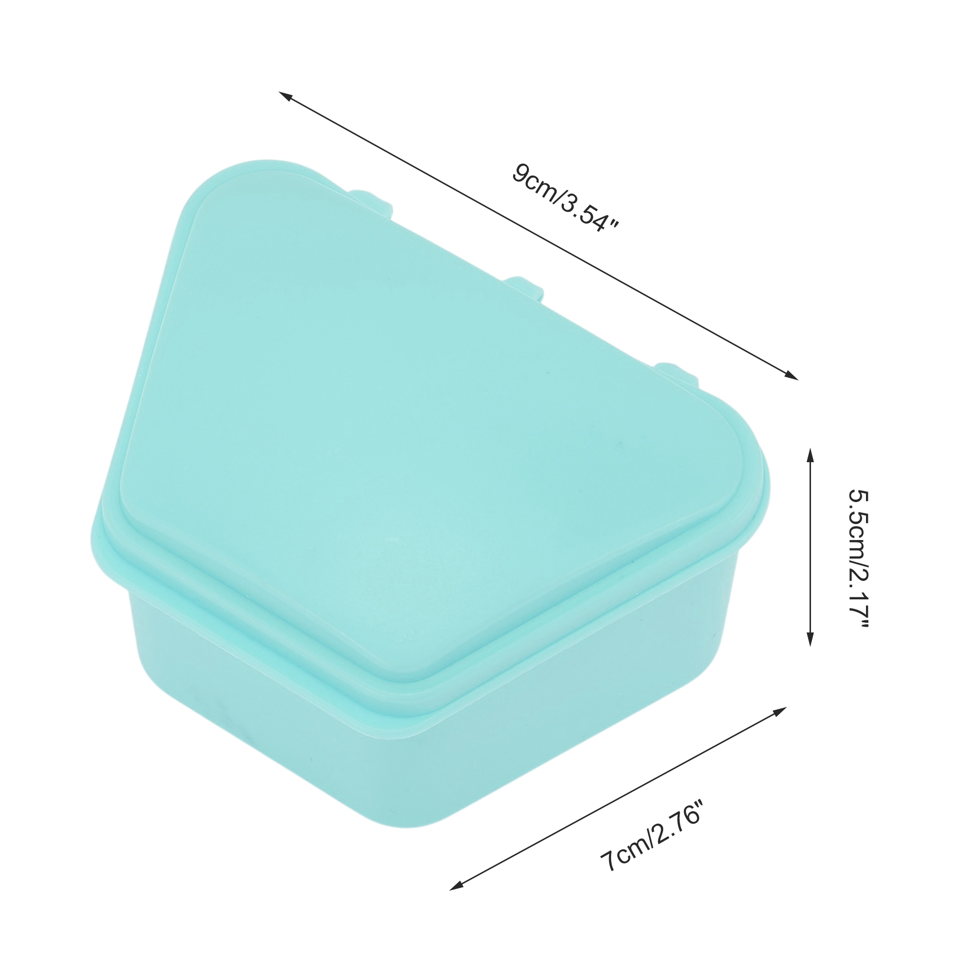 Unique Bargains Portable Trapezoidal Retainer Case Braces Box 1 Pc Light Blue