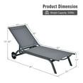 thumbnail image 2 of Topbuy 2-Piece Outdoor Aluminum Chaise Lounge Recliner Chair with Adjustable Backrest Grey, 2 of 8