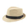 thumbnail image 1 of Fedora Hat Wide Brim Sun Protection Solid Color Panama Cap Boater Summer Beach Sunhat for Vacation, 1 of 10