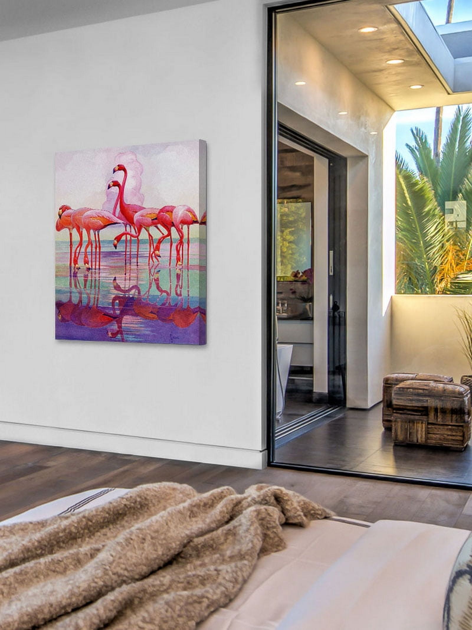 Marmont Hill Flamingos by Francis Lee Jaques Painting Print on Wrapped Canvas