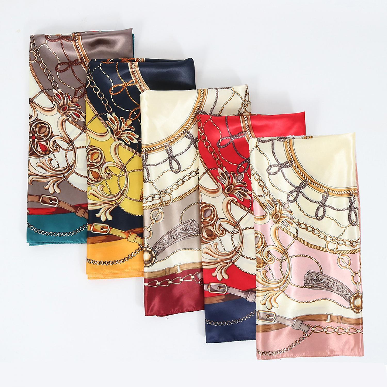 Foulard Carré En Satin Polyester 70x70 Cm - Écharpe Multifonction Pour Cheveux, Cou, Plage, Accessoire Mode - 4