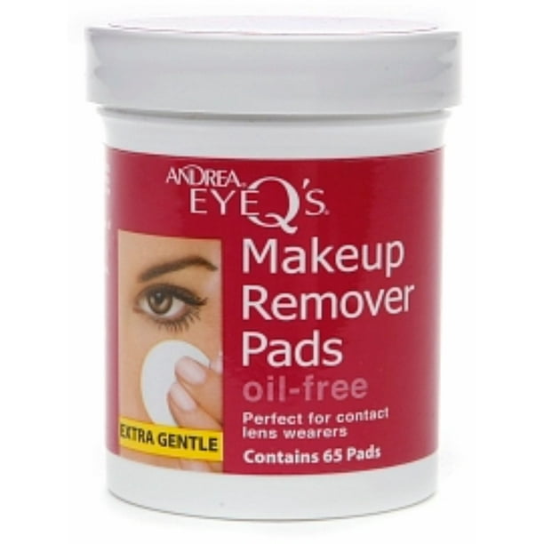 Andrea Eye Q's Eye MakeUp Remover Pads OilFree 65 Each (Pack of 2