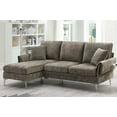 thumbnail image 2 of Convertible Sectional Sofa, 84" L-Shaped Sofa Couch with Reversible Chaise Lounge, Modern Chenille Upholstered Accent Sofa Corner Sofa with Metal Legs and 2 Pillows for Living Room Apartment, Espresso, 2 of 11