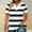 Black, variant on YHAJDS Short Sleeve Shirts for Women Plus Size V Neck Tops Summer Striped Tee Casual T Shirt