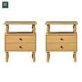 thumbnail image 4 of Vivienne Walker Edison Easy Assembly Solid Wood Spindle 2-Drawer Nightstand, Set of 2 - Natural, 4 of 12