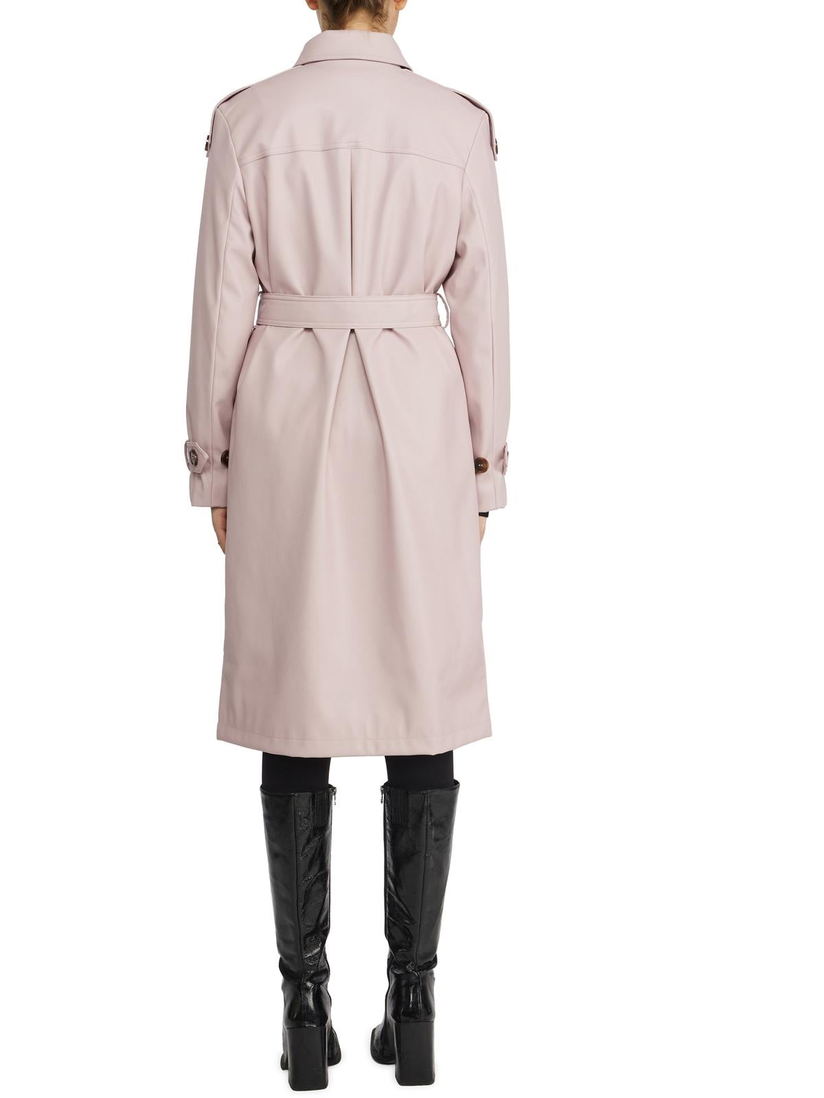 Badgley mischka double shop breasted satin trench coat
