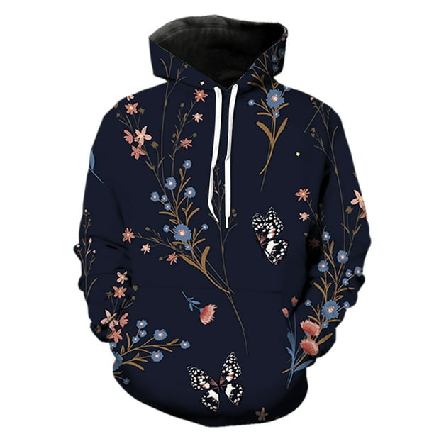 Sudadera con capucha de mariposa de dibujos animados para hombre, ropa de calle de gran tamaño para adolescentes, jersey con estampado 3D, tops casuales de moda de primavera, unisex, hip hop geniales