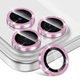 thumbnail image 2 of CASEFIV for iPhone 17 Pro,iPhone 17 Pro Max Camera Lens Protector,Individual Metal Ring Tempered Glass Lens Cover, [Strong Adsorption] Scratch Resistant-Thin HD Clear Lens Cover,1 Set-Pink Sparkly, 2 of 6