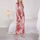 thumbnail image 3 of Balery Red Meat Conjunto de Pijama con Estampado para Mujer, Conjunto de Dos Piezas con Manga Larga, Ropa de Dormir Suave con Bolsillos, Pijamas Cómodos-Large, 3 of 7