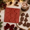 thumbnail image 4 of Christmas Elements Baking Mold Multi Cavity Cake Decoration Pan Holiday Chocolate Dessert Candy Tray DIY Cookie Sheet For Creative Family Holiday Baking Treats , Brown, 4 of 6
