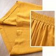 thumbnail image 5 of Women's Culottes Cropped Solid Color Wide Leg Pants Elastic Waist Casual Palazzo Trousers with Pockets Yellow XL(XL), 5 of 5