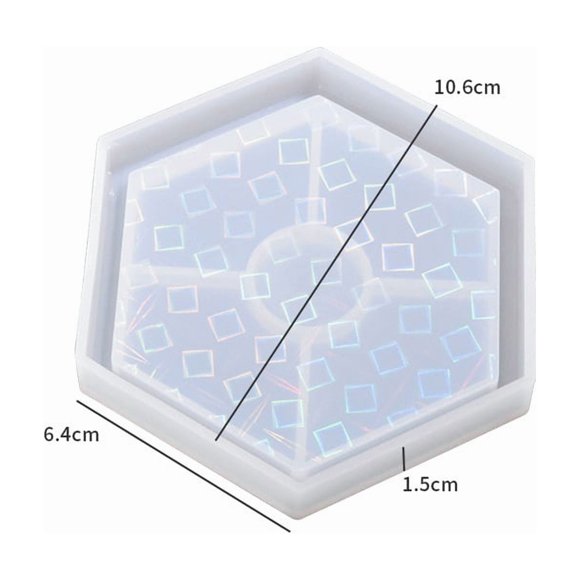 Molde de silicona hexagonal for posavasos láser con pegamento - Herramienta de elaboración de tamaño regular