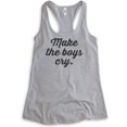 thumbnail image 1 of Make The Boys Cry Tank Top, Ladies Racerback Tank Top, Girlfriend Tank, Feminist Tank, Feminism Tank, Heather Gray, X-Large, 1 of 3