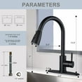 thumbnail image 4 of LAICAIW robinet de cuisine Noir avec Pulvérisateur Extractible Robinets d'Évier de cuisine à une Poignée Robinets de cuisine en Acier Inoxydable robinet de cuisine pour VR robinet commercial cuisine Pivotant à 360 pour 1 Ou 3 Trous avec Couvercle P, 4 of 7