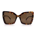 thumbnail image 5 of Womens Classic Bowtie Butterfly 90s Designer Fashion Plastic Oversize Sunglasses Tortoise - Brown, 5 of 8