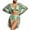 Green, variant on Wancir 3pcs Set Women Bikini with Cover Up Swimsuit Floral Print Bottom Knotted Front Top High Waisted Swimwear