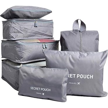 PROMUN 6-Piece Travel Packing Cubes Set With Laundry Bag – Luggage Organizers, Waterproof Nylon (Pink)