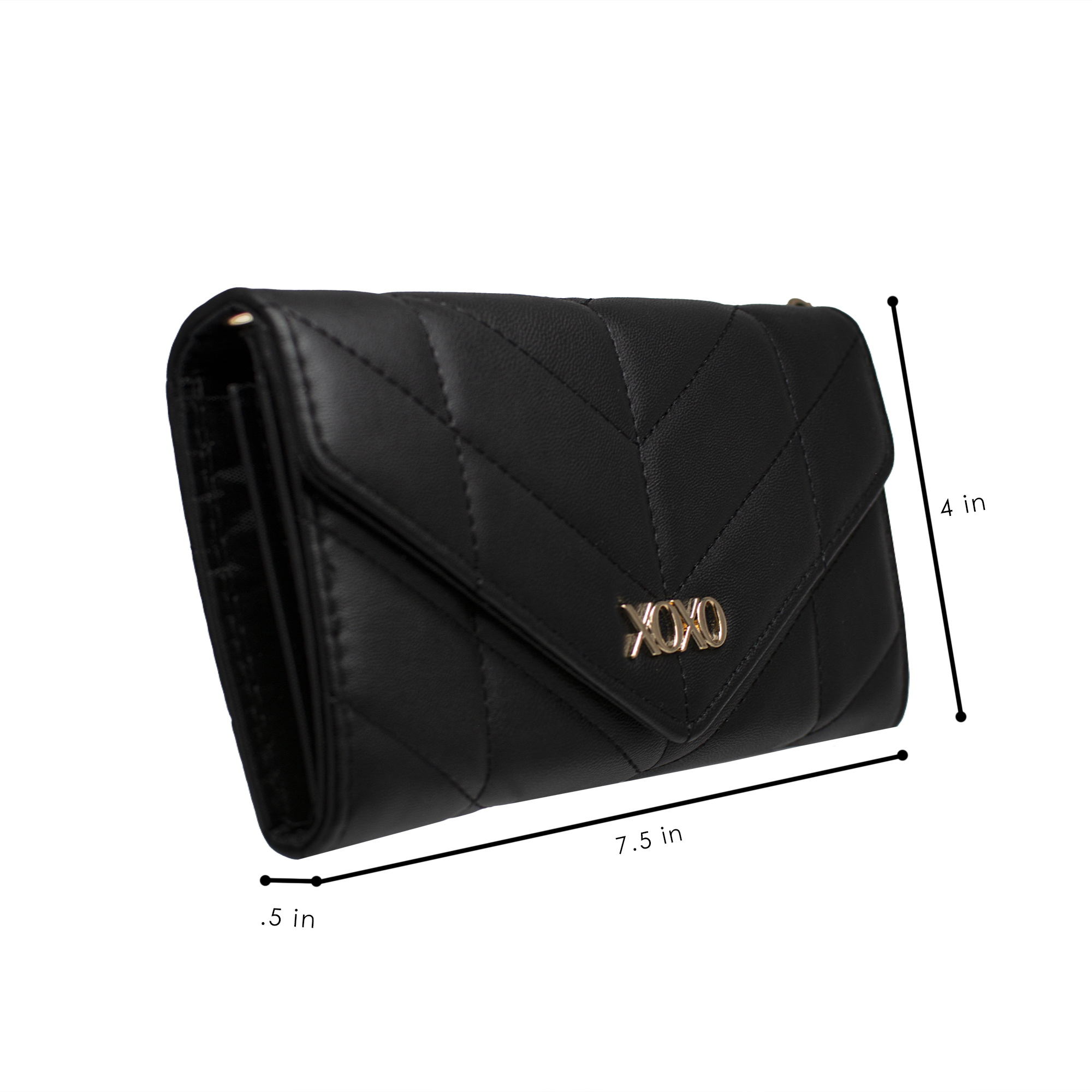 Xoxo Fold Wallet on A String, Black