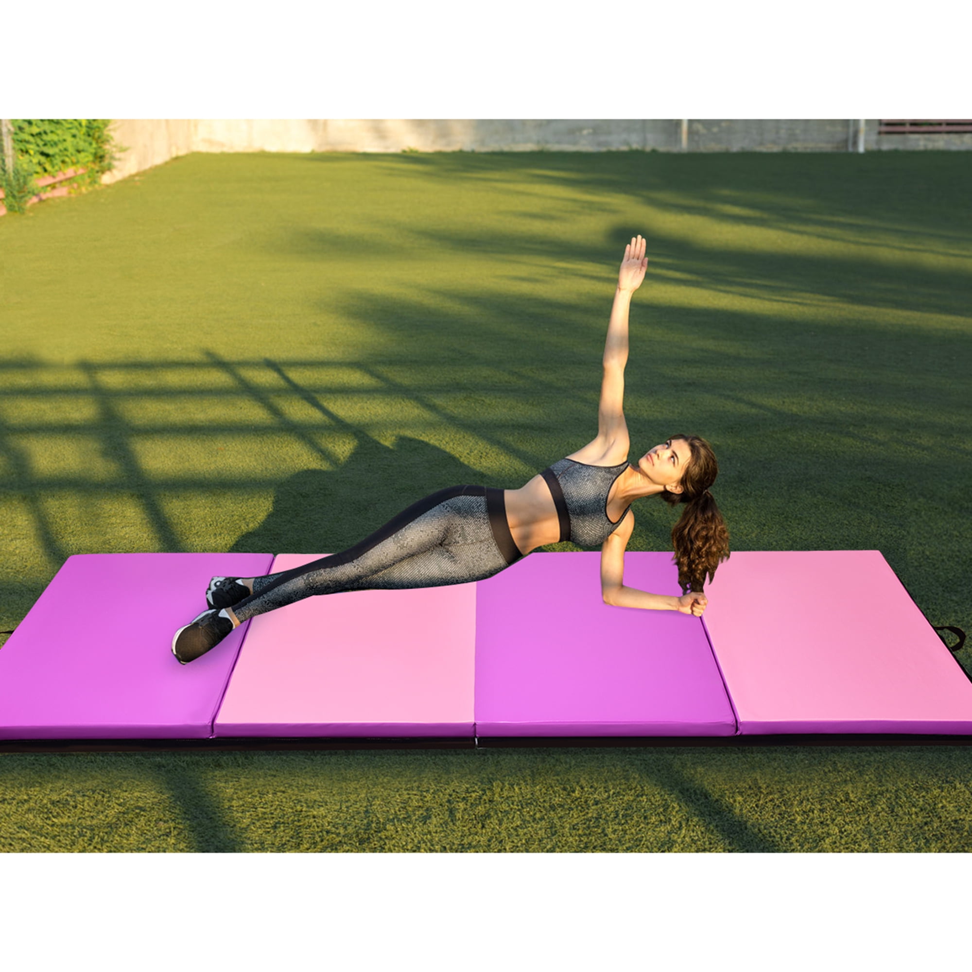 Gymax Folding Panel Gym Fitness Exercise Gymnastics Mat 4' x 10' x 2''